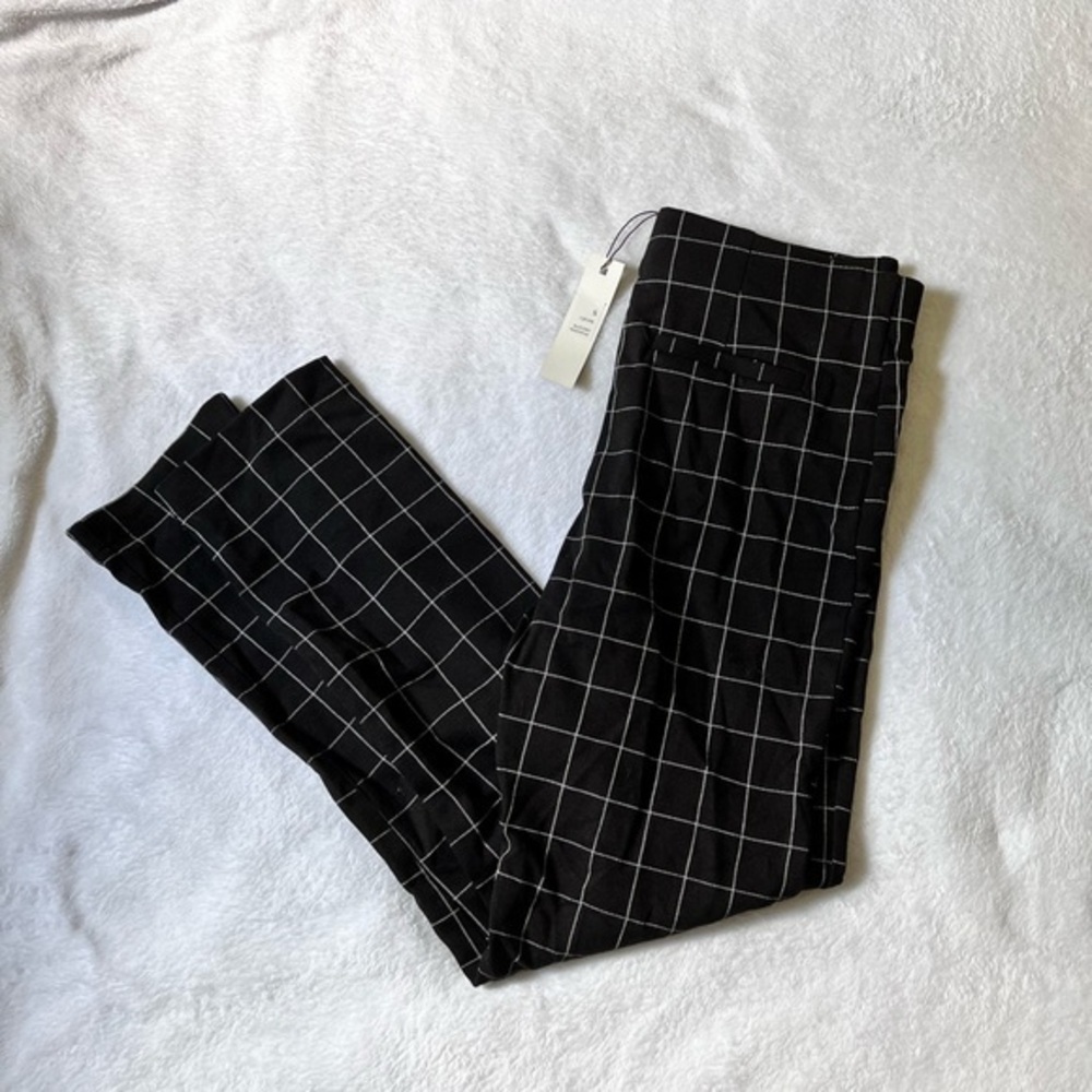 Black Windowpane pants | size: small